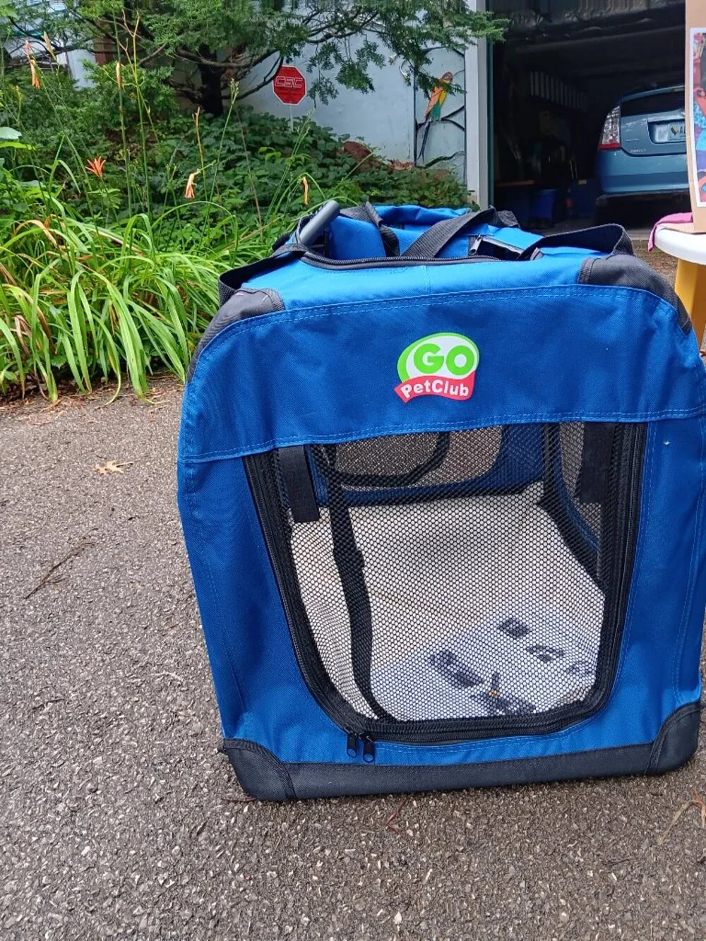 BRAND NEW NEVER USED PORTABLE DOG CRATE WITH SOFT MAT